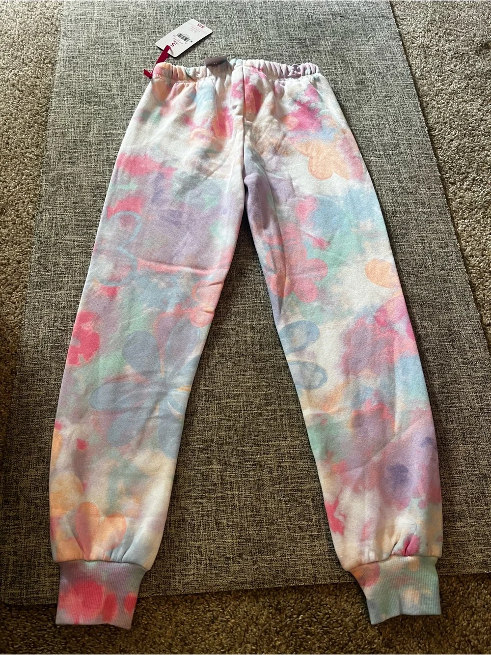 Justice Girls S 7/8 EDF Floral Jogger Sweatpants Pastel NWT